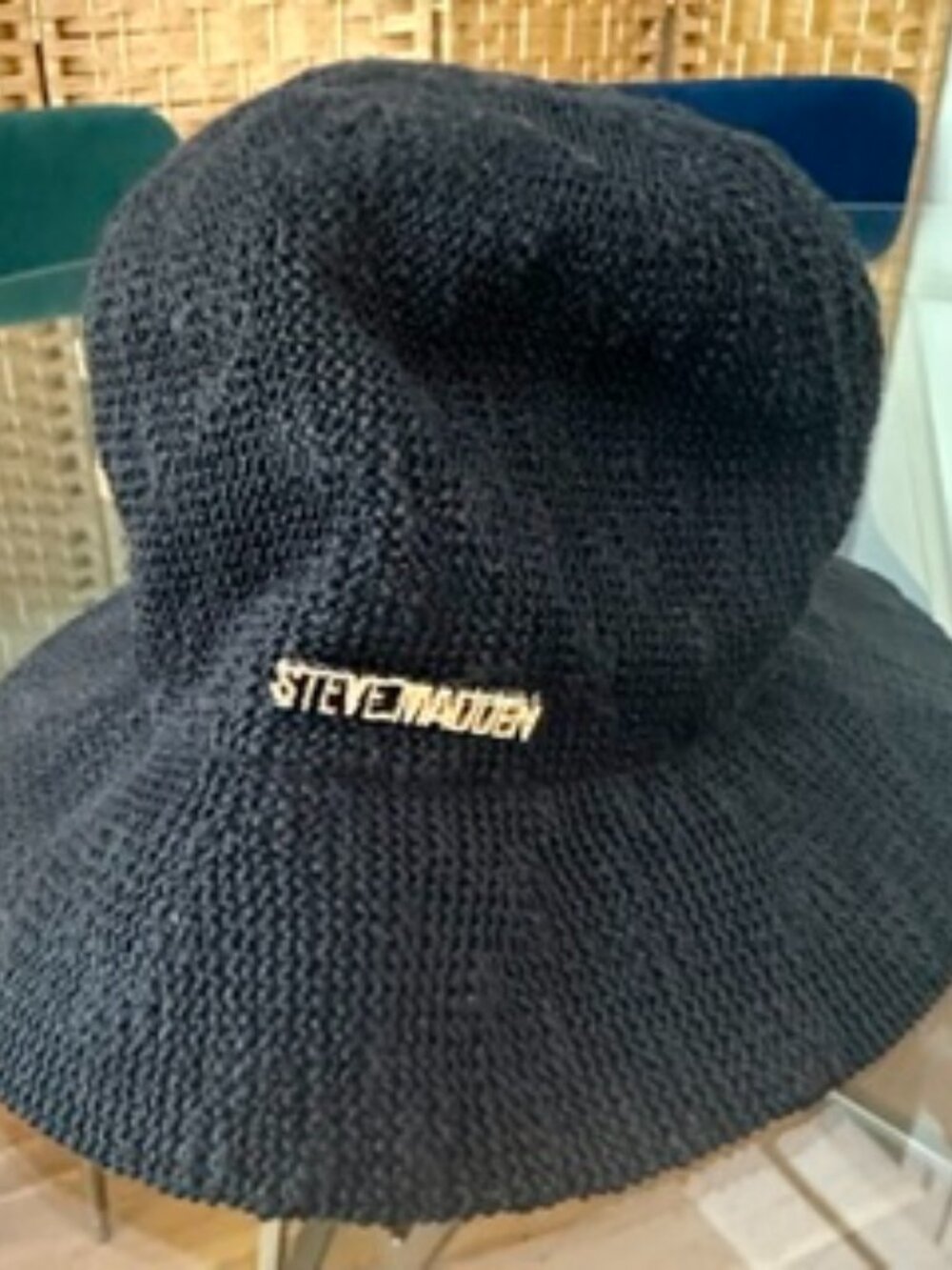 Steve Madden Black Knit Bucket Hat-never worn, tags still attached, packable